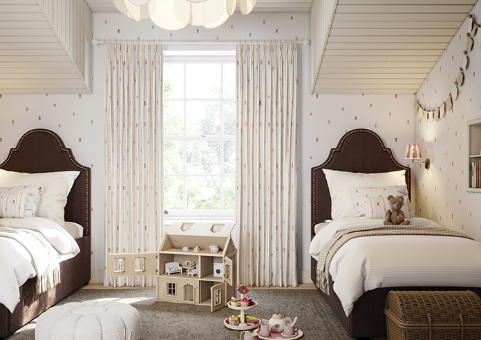 Fairy Cakes, Fairy Stripe Sponge - Made to Measure Curtains - Image 3